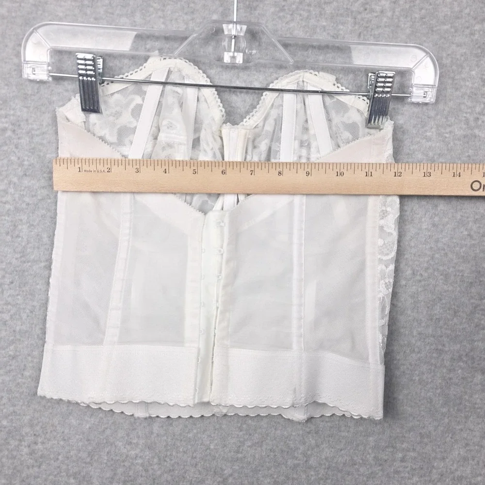 Goddess Bustier Corset Womens 34DD White Lace Overbust Longline Bridal Lingerie - Picture 6 of 10